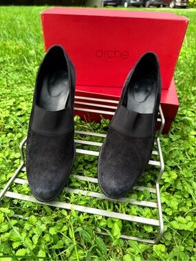 Arche Black Suede Slip-On Loafers for Men